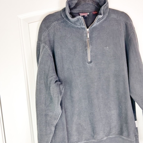 Wolverine Quarter Zip Sweatshirt mens size large black ribbed 100% cotton - Picture 2 of 8